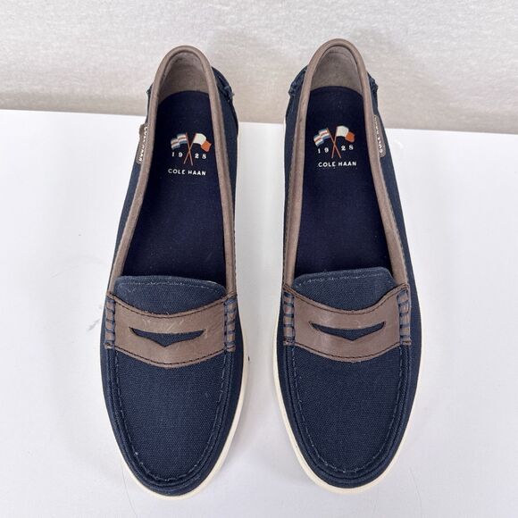 Cole Haan Loafers Womens Size 7 B Navy Blue Brown Nantucket Penny W07033 - Picture 3 of 7
